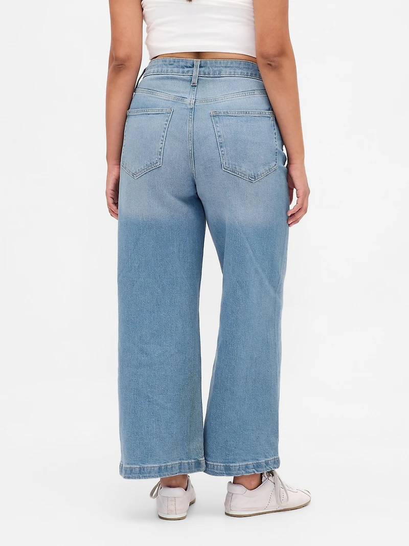 Curvy High Stride Wide-Leg Ankle Jeans