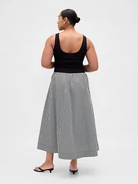 Mixed Media Drop-Waist Maxi Dress