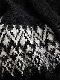 Wool-Blend Fair Isle Shawl Cardigan