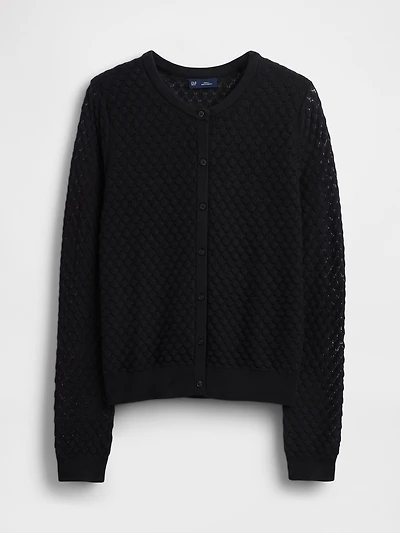 CashSoft Stretch Pointelle Cardigan