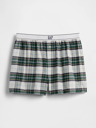 Logo Flannel Boxer Shorts