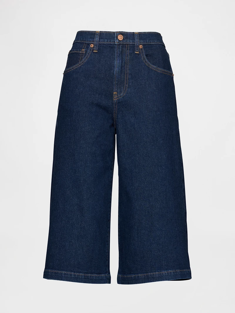 High Rise Culotte Jeans