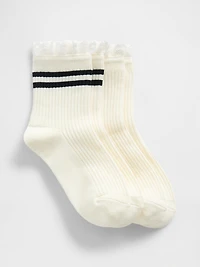 Kids Ruffle-Trim Crew Socks (2-Pack)