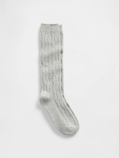 CashSoft Cable-Knit Knee-High Socks