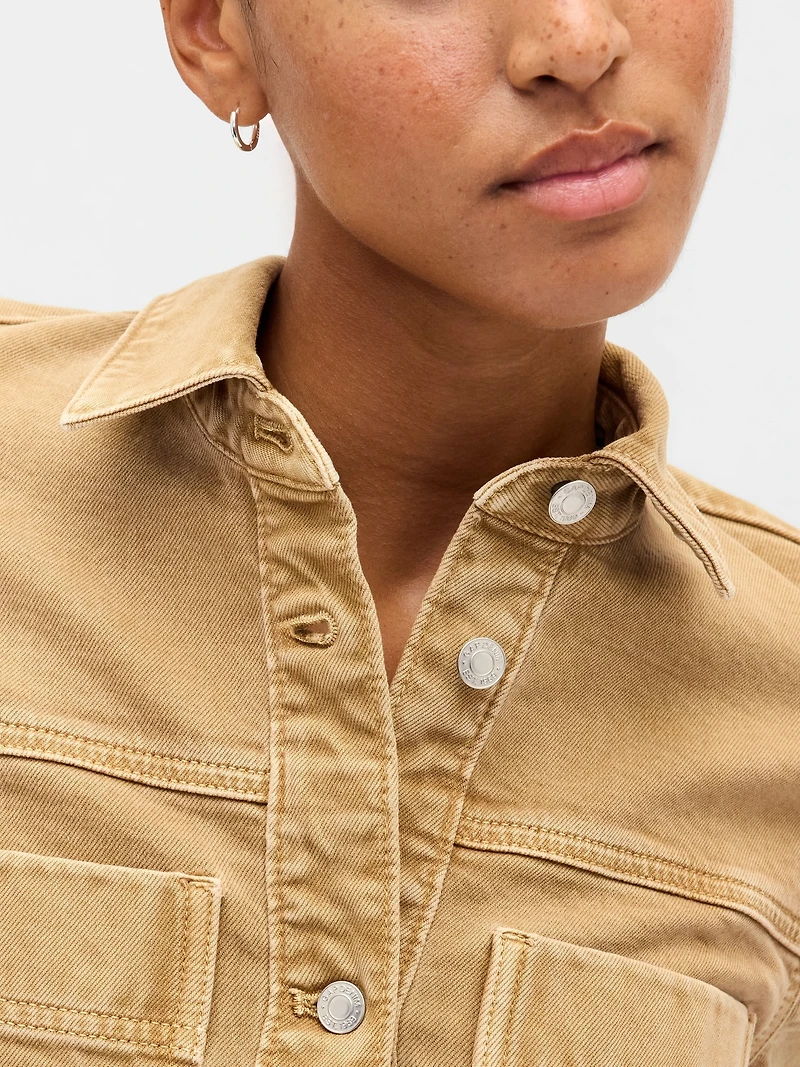 Denim Crop Shirt Jacket