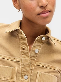 Denim Crop Shirt Jacket