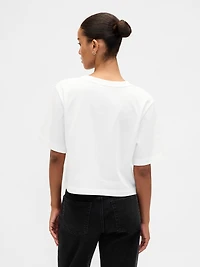 Heavyweight Jewel-Neck Crop T-Shirt