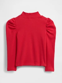 Baby & Toddler Puff-Sleeve Rib Mockneck