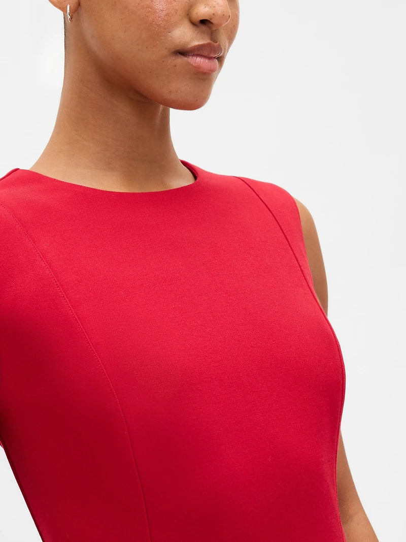 High-Neck Mini Shift Dress
