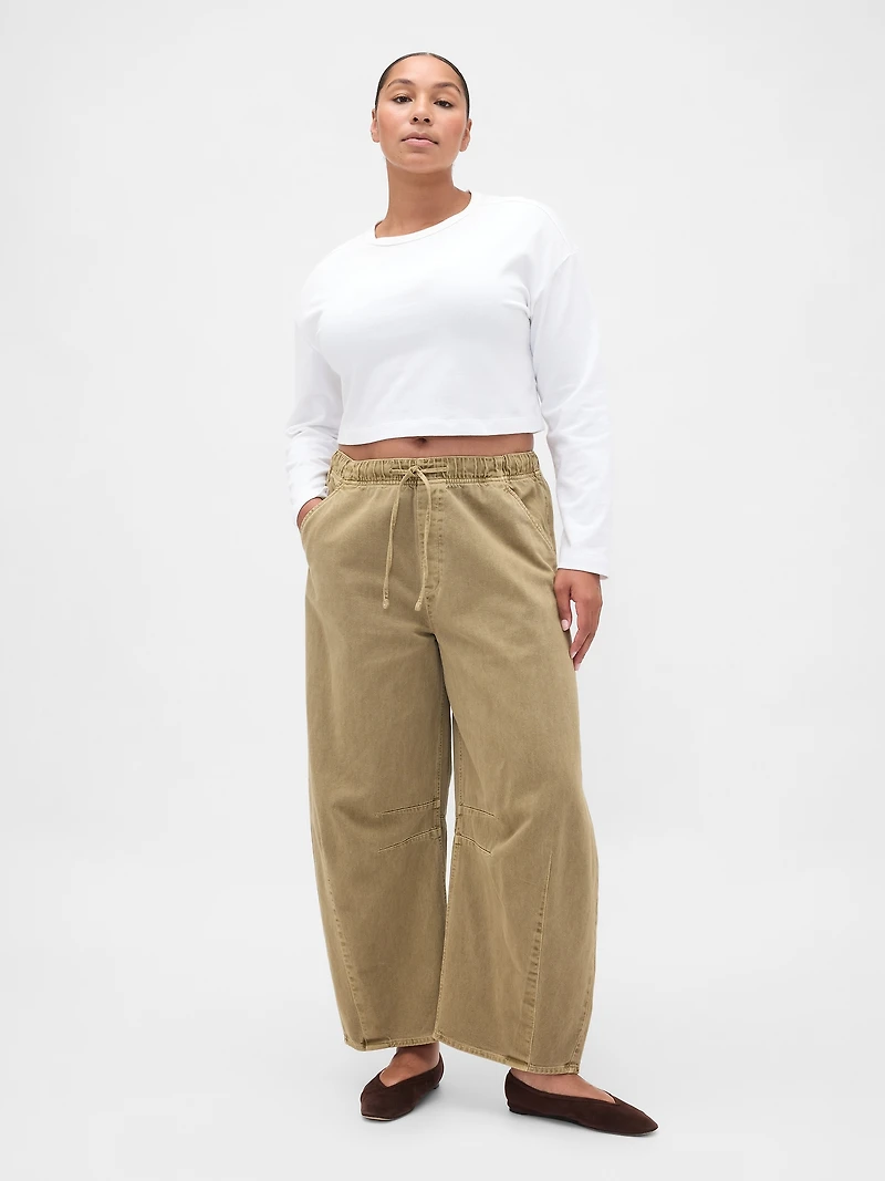 Mid Rise Twill Easy Horseshoe Pants