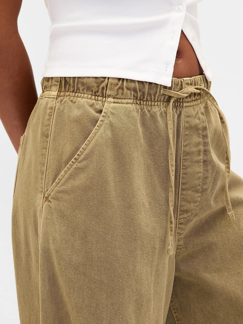 Mid Rise Twill Easy Horseshoe Pants