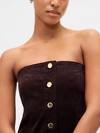 Corduroy Strapless Mini Dress