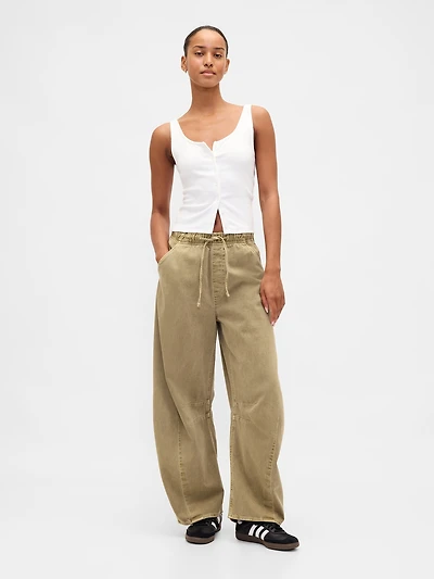 Mid Rise Twill Easy Horseshoe Pants