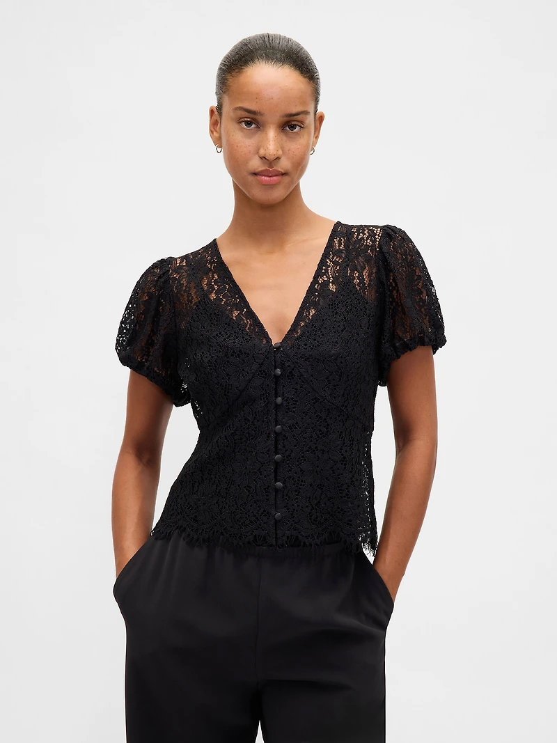 Lace V-Neck Top