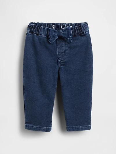 Baby Knit Pull-On Bow Barrel Jeans
