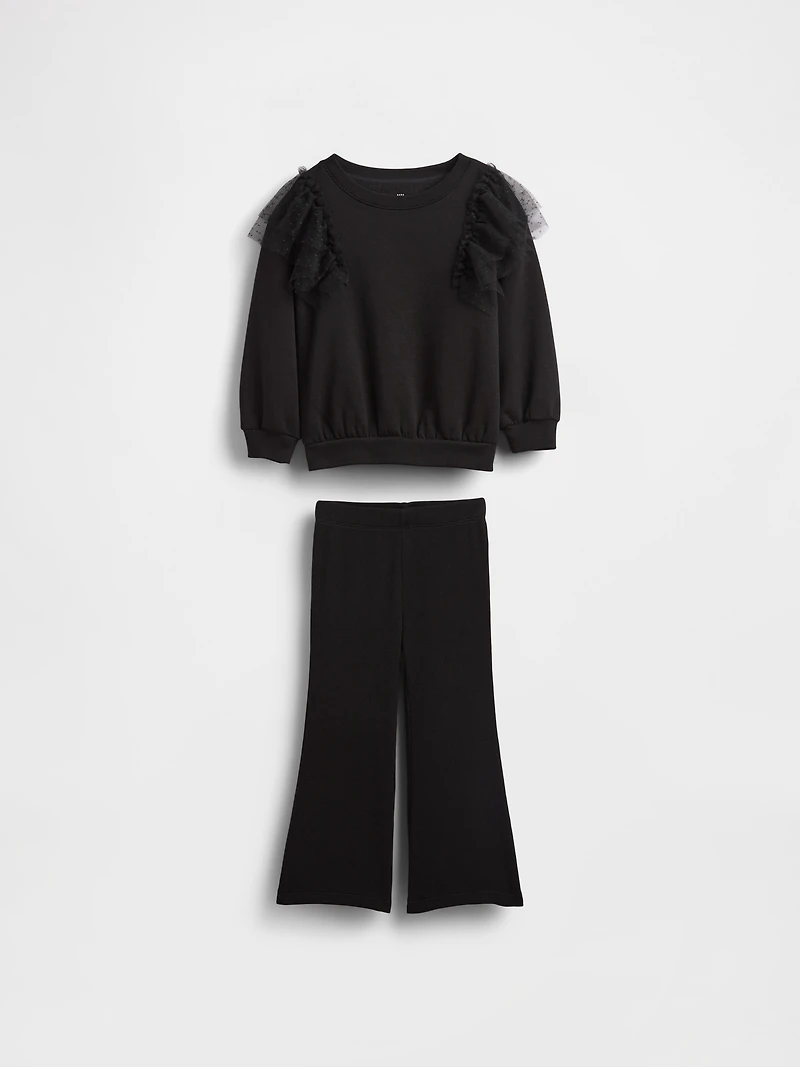 Baby & Toddler Tulle Sweatshirt Rib Flare Leggings Set