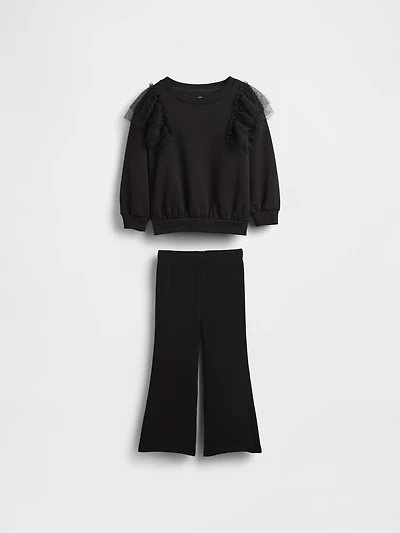 Baby & Toddler Tulle Sweatshirt Rib Flare Leggings Set