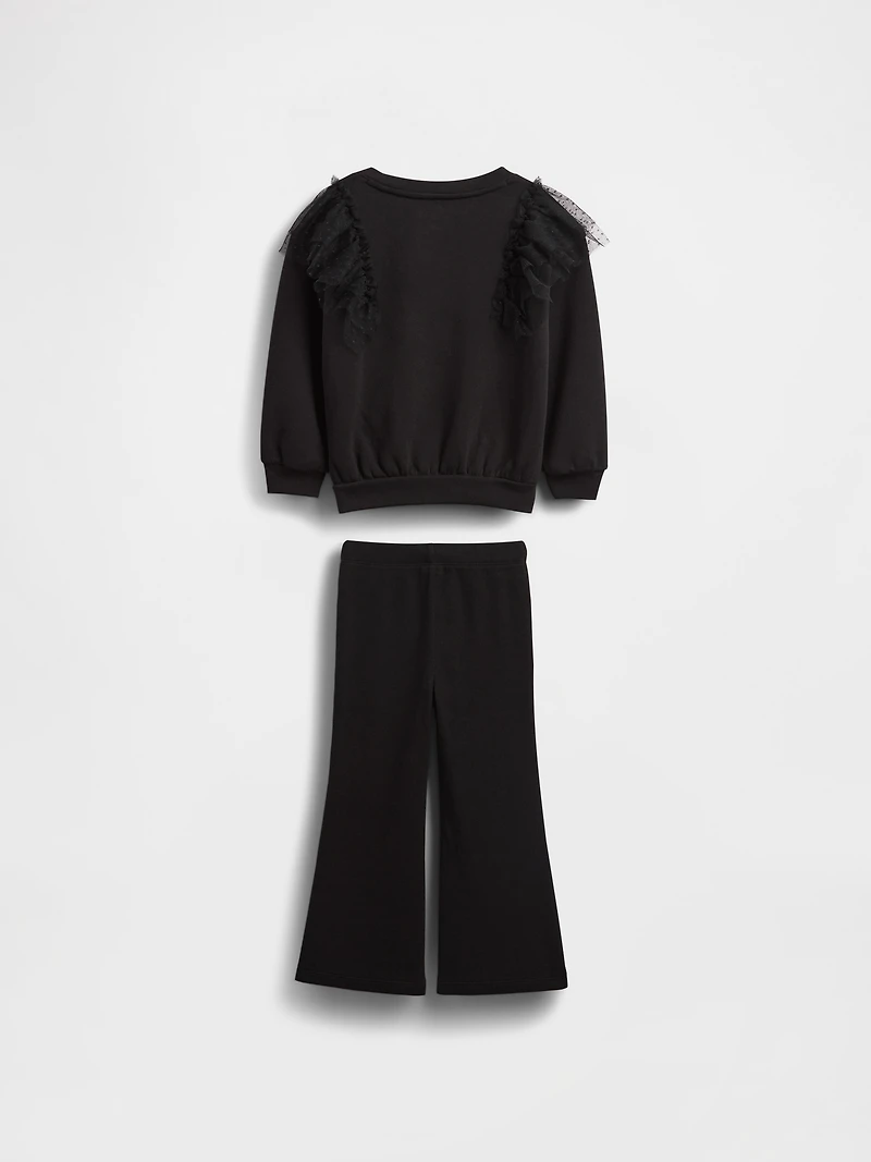 Baby & Toddler Tulle Sweatshirt Rib Flare Leggings Set