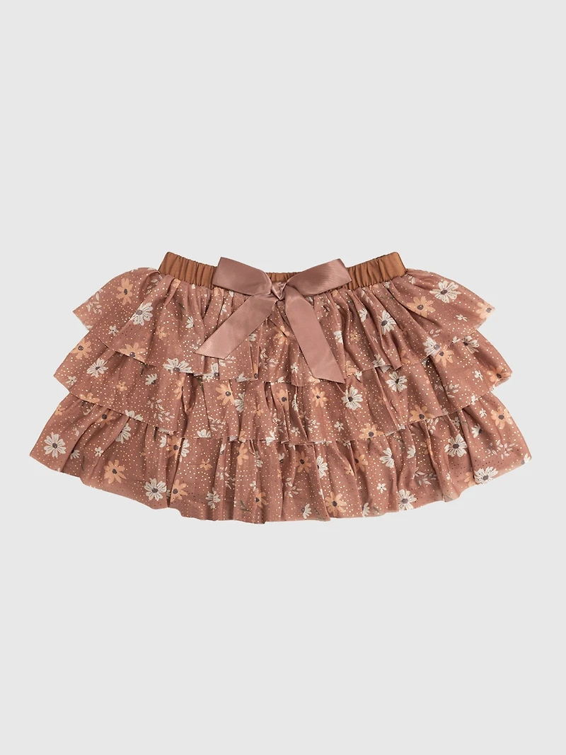 Sweet Wink Ditsy Fall Floral Printed Tiered Tutu
