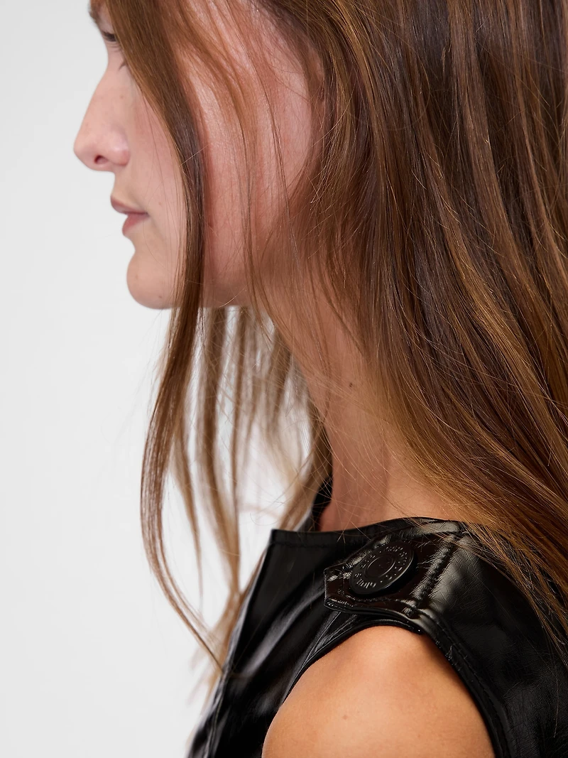 GapStudio Vegan Patent Leather Mini Dress