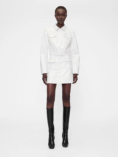 GapStudio Vegan Patent Leather Mini Skirt