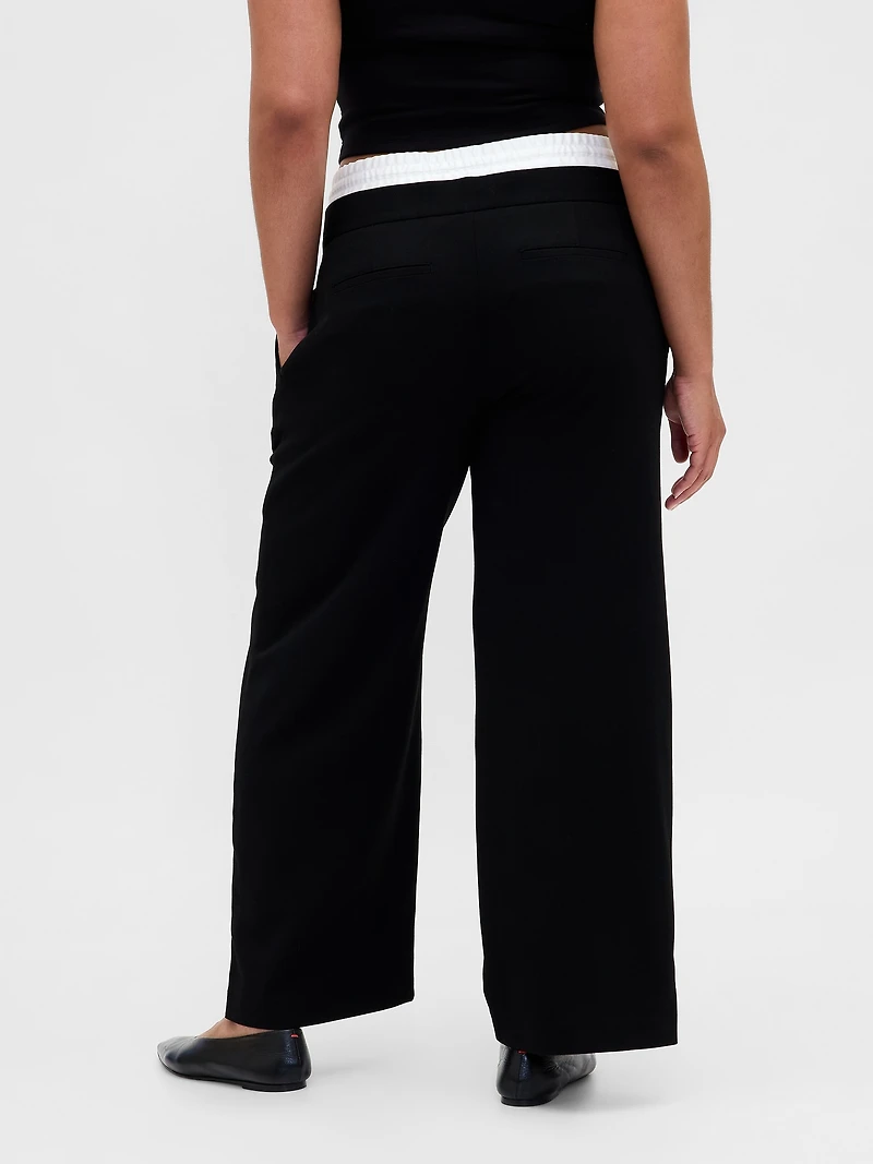 Mid Rise Double-Waist Pants