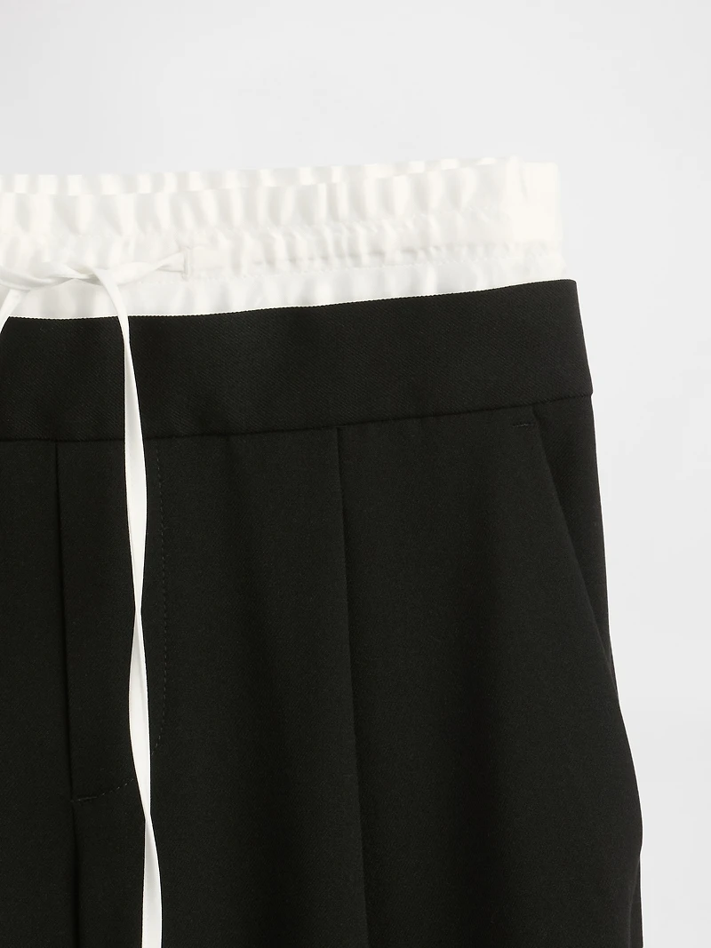 Mid Rise Double-Waist Pants