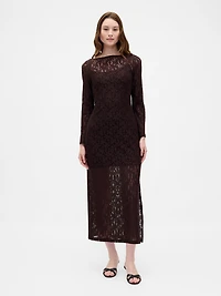 Lace Bell-Sleeve Maxi Dress