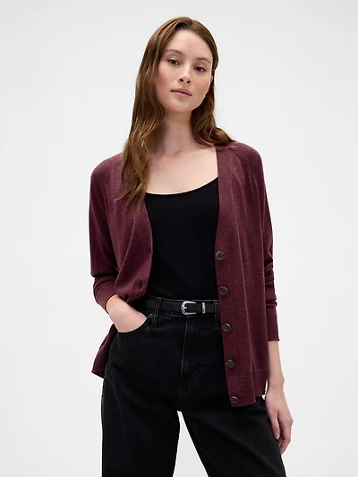 100% Merino Wool Boyfriend Cardigan