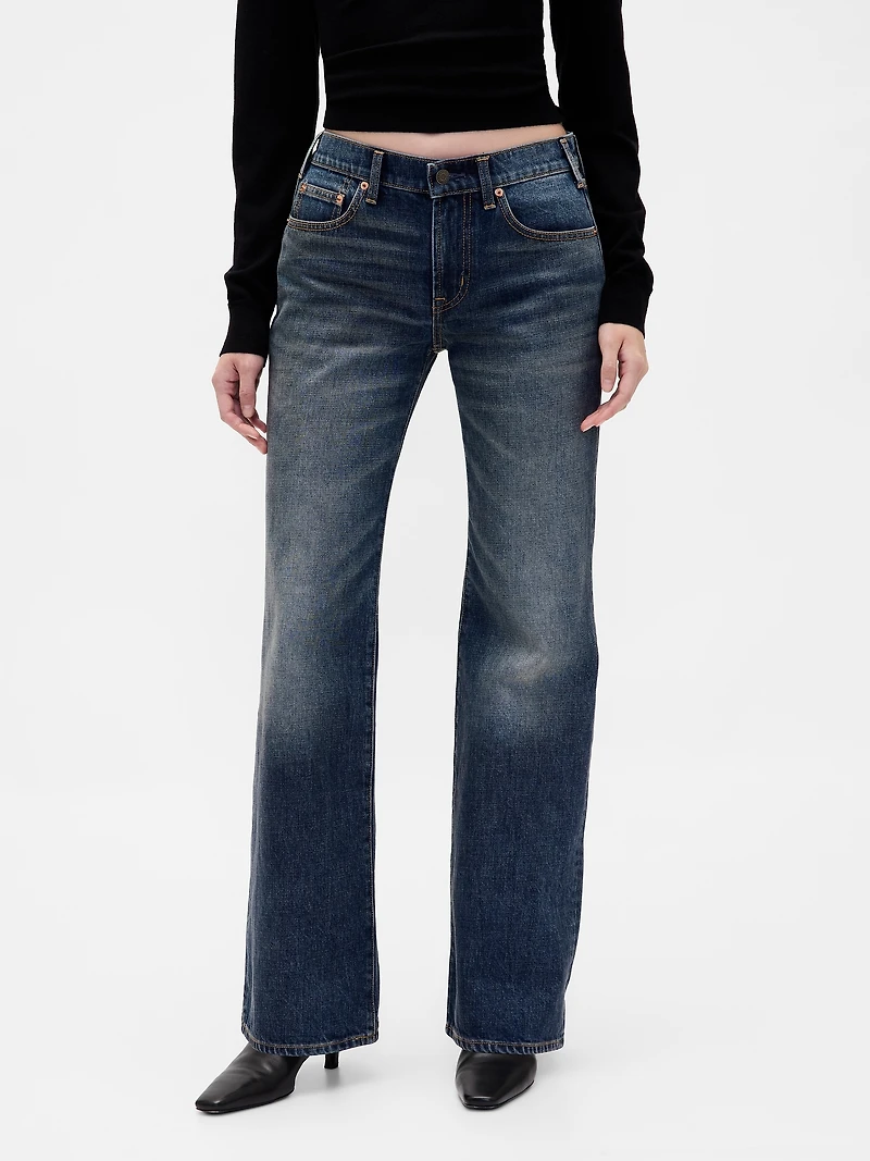 Mid Rise Relaxed Flare Jeans