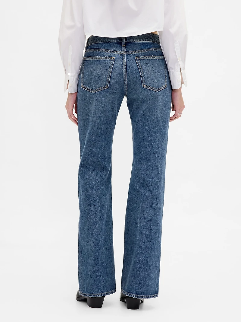 Mid Rise Rigid Relaxed Flare Jeans