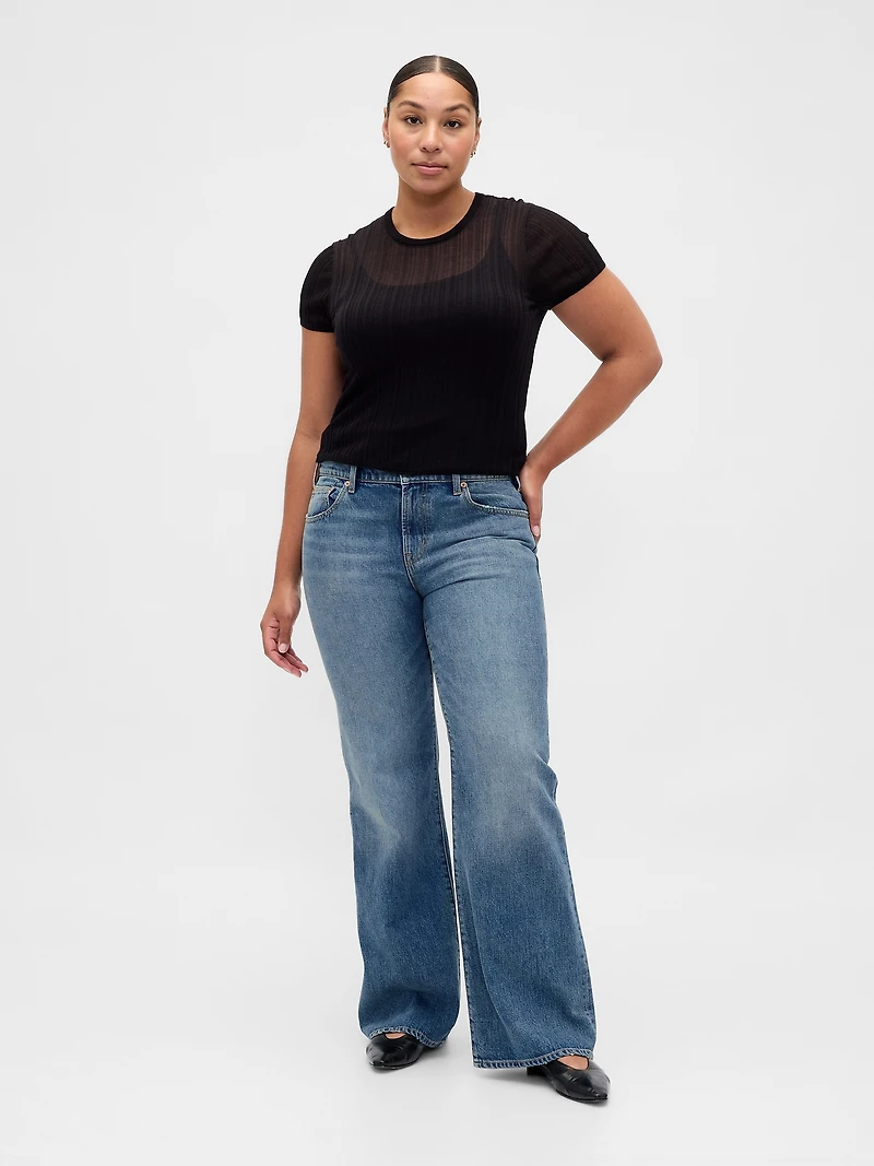 Mid Rise Rigid Relaxed Flare Jeans