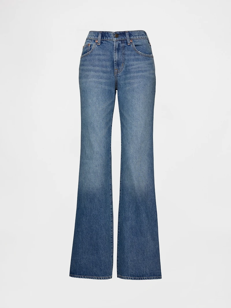 Mid Rise Rigid Relaxed Flare Jeans