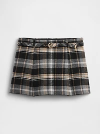 Wool-Blend Pleated Mini Skort