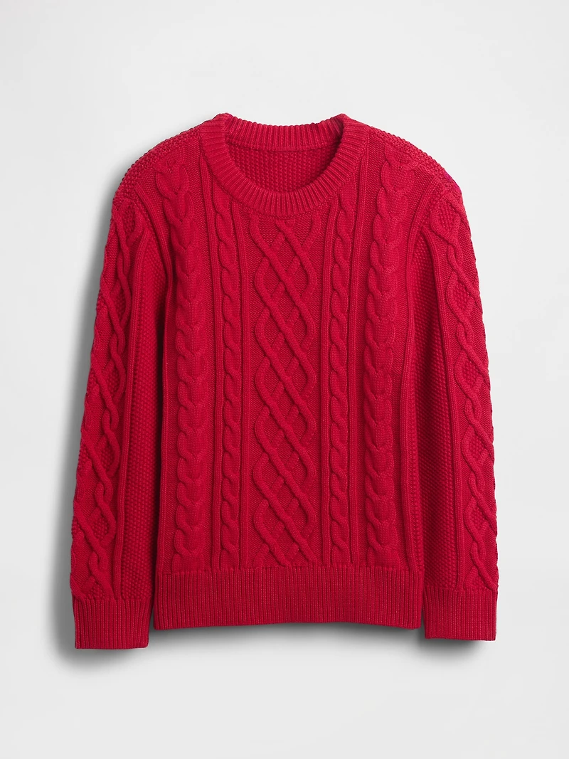Kids Cable-Knit Crewneck Sweater