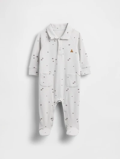 Baby Softspun Polo Footed One-Piece