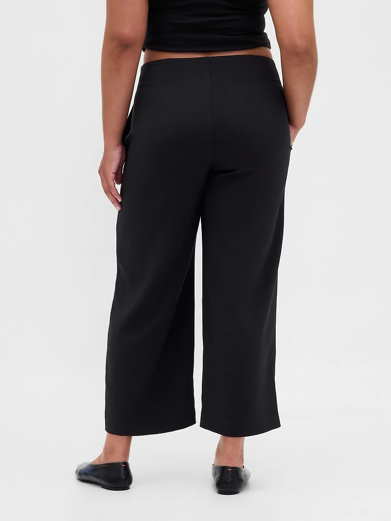 High Rise Twill Straight Ankle Pants
