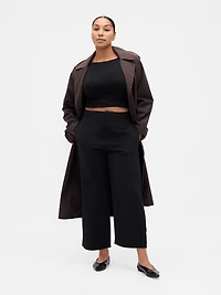 High Rise Twill Straight Ankle Pants