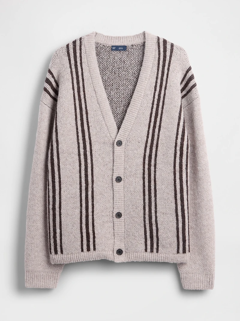 Fuzzy Relaxed Crop Cardigan Sweater