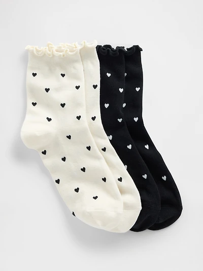 Ruffle-Trim Ankle Socks (2-Pack