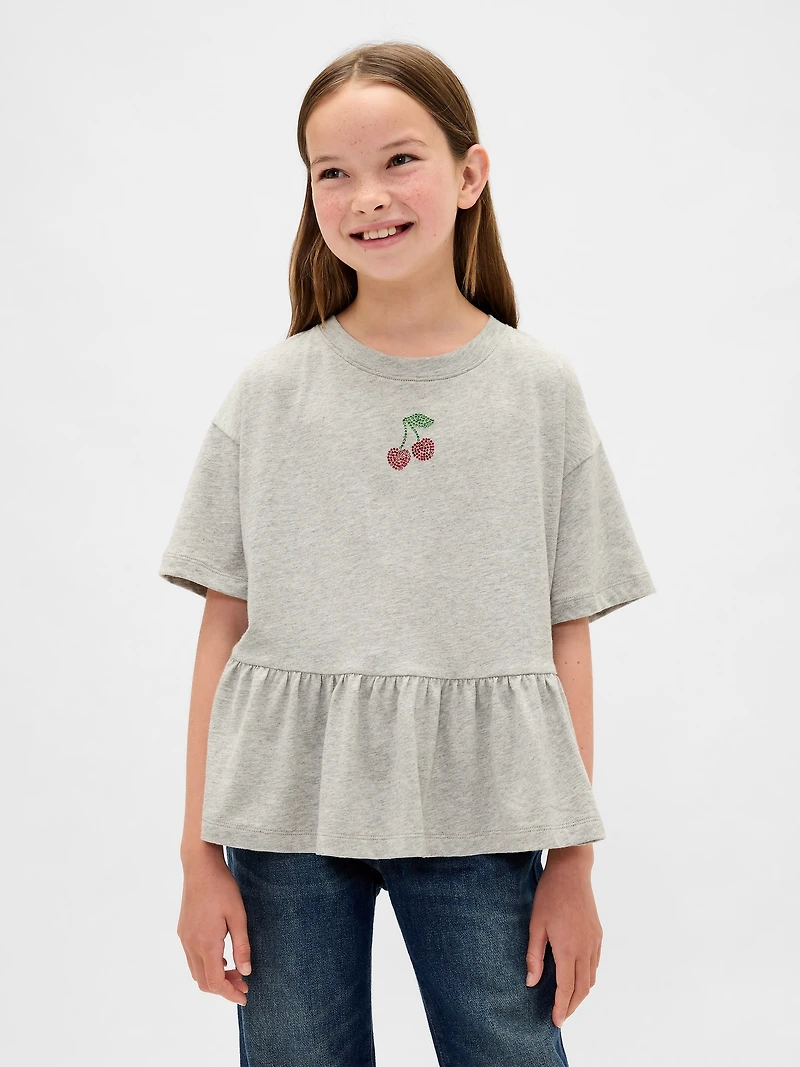 Kids Graphic Peplum T-Shirt