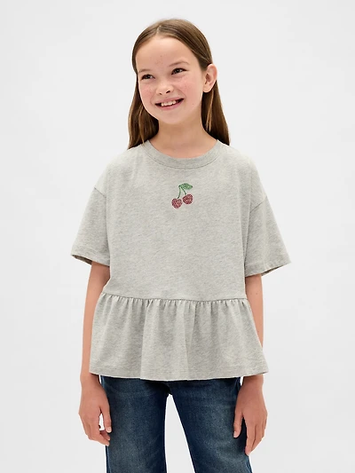 Kids Graphic Peplum T-Shirt
