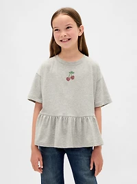Kids Graphic Peplum T-Shirt