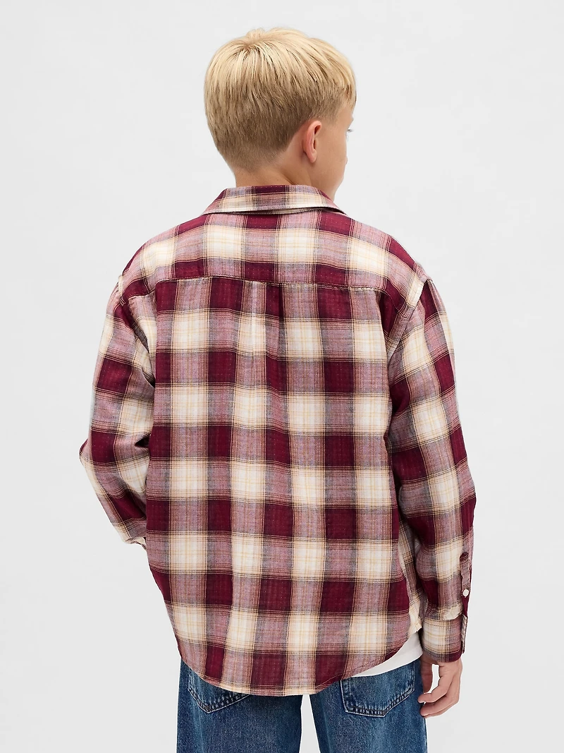 Kids Relaxed Plaid Shirt