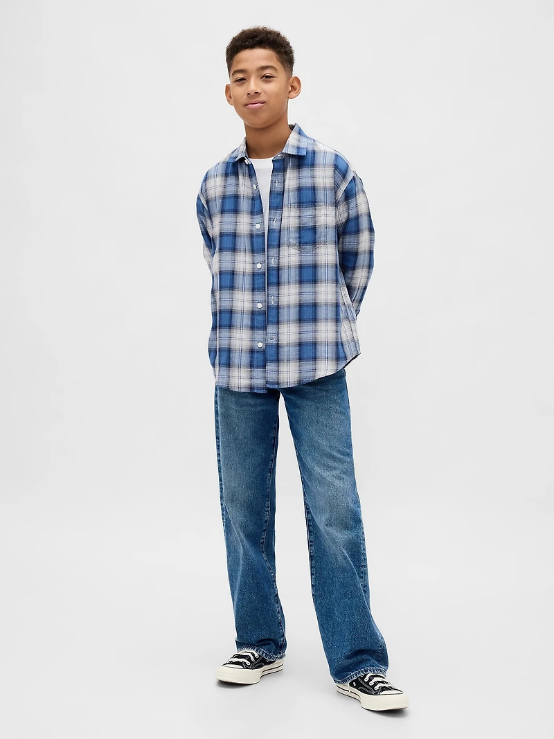 Kids Relaxed Plaid Shirt