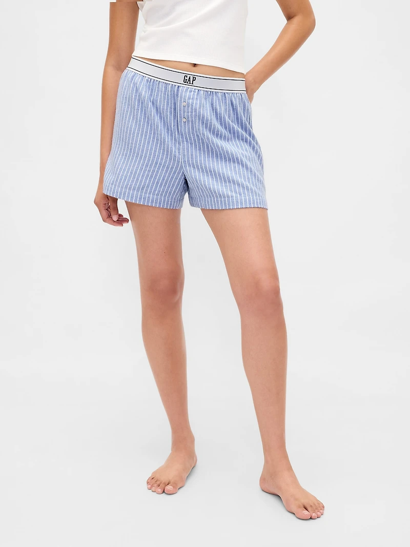 Logo Flannel Boxer Shorts