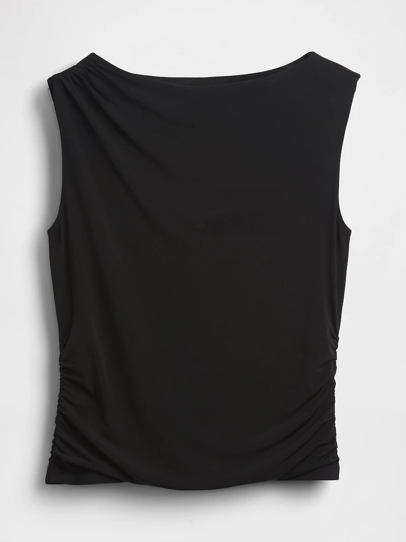 Ruched Boatneck Top