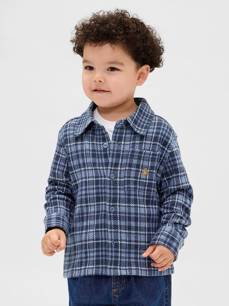 Baby & Toddler Knit Jersey Plaid Shirt