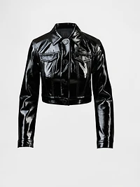 GapStudio Vegan Patent Leather Crop Jacket