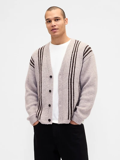Fuzzy Relaxed Crop Cardigan Sweater